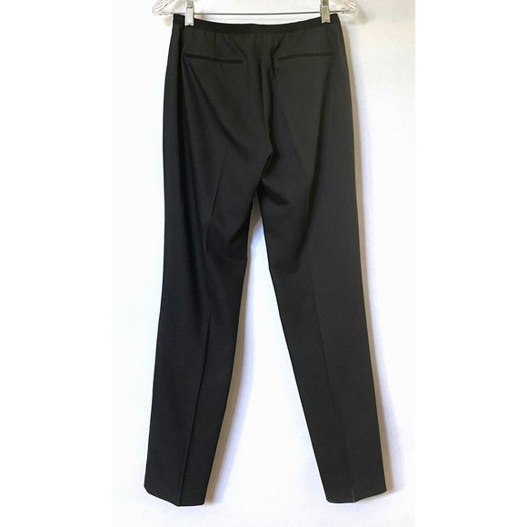 T Tahari Pants Womens Dark Gray Black Size 2 Zip Pockets Elastic Waist Slacks - Picture 5 of 15